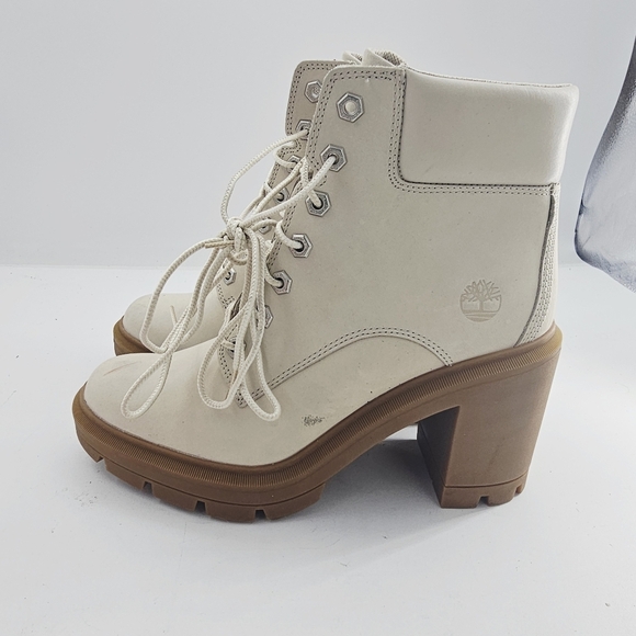 Timberland Women's Arlington Heights Lace Up Boots Size 9 Bone Cream Nubuck NWD - Picture 3 of 10